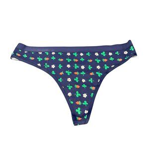 Aerie Womens Sz Medium Panty Thong Tanga Clover Strawberry Print New Without Tag